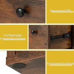 Schrank mit 6 Fächern Freistehendes Lagerregal mit 3 Würfeln 60 x 30 x 89 cm Braun