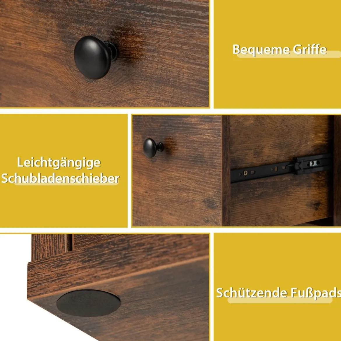 Schrank mit 6 Fächern Freistehendes Lagerregal mit 3 Würfeln 60 x 30 x 89 cm Braun