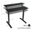 Schreibtisch höhenverstellbar Computertisch auf Rollen Arbeittisch 120 x 68 x 88,5-137,5 cmSchwarz