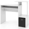 Schreibtisch Kleiner Computertisch mit Druckerablage Bürotisch für Home Office 100 x 40 x 87 cm Weiß