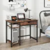Schreibtisch Kleiner Computertisch mit Schublade & verstellbarem Regal 100 x 50 x 76 cm Rustikales Braun