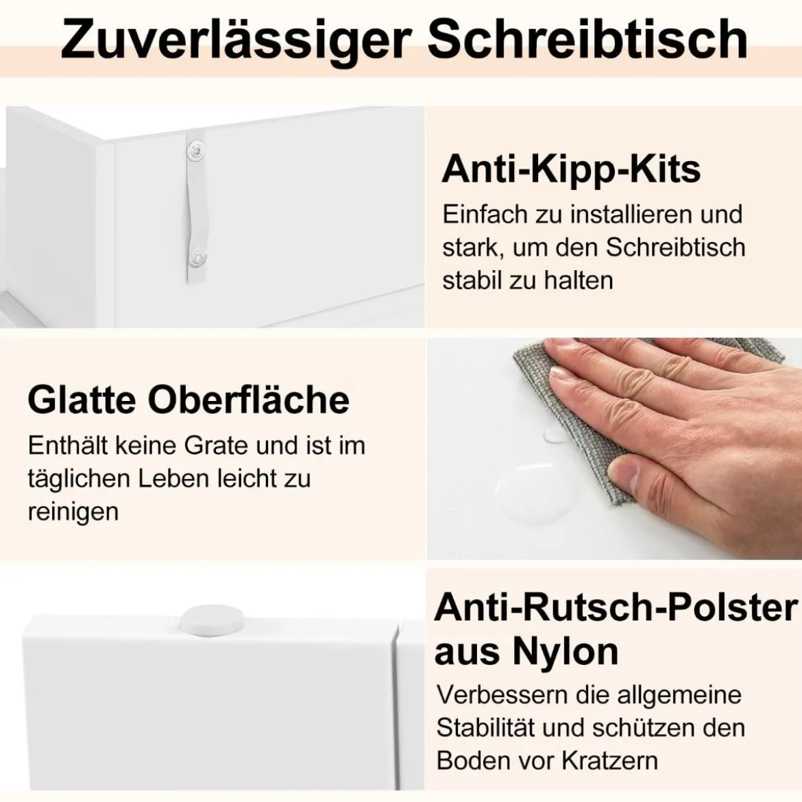 Schreibtisch mit Monitorablage & 2 Bücherregalen Computertisch 120 x 54 x 90 cm Weiß