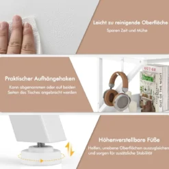 Schreibtisch mit Monitorständer 100 x 50 cm Kleiner Computertisch PC-Tisch mit Regal Weiß