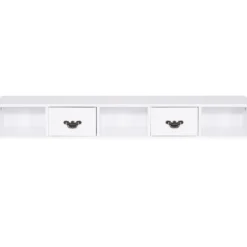 Schreibtisch mit 4 Schubladen 2-stöckiger Tisch Computertisch mit abnehmbarem Aufsatz 120 x 48 x 77 cm Weiß