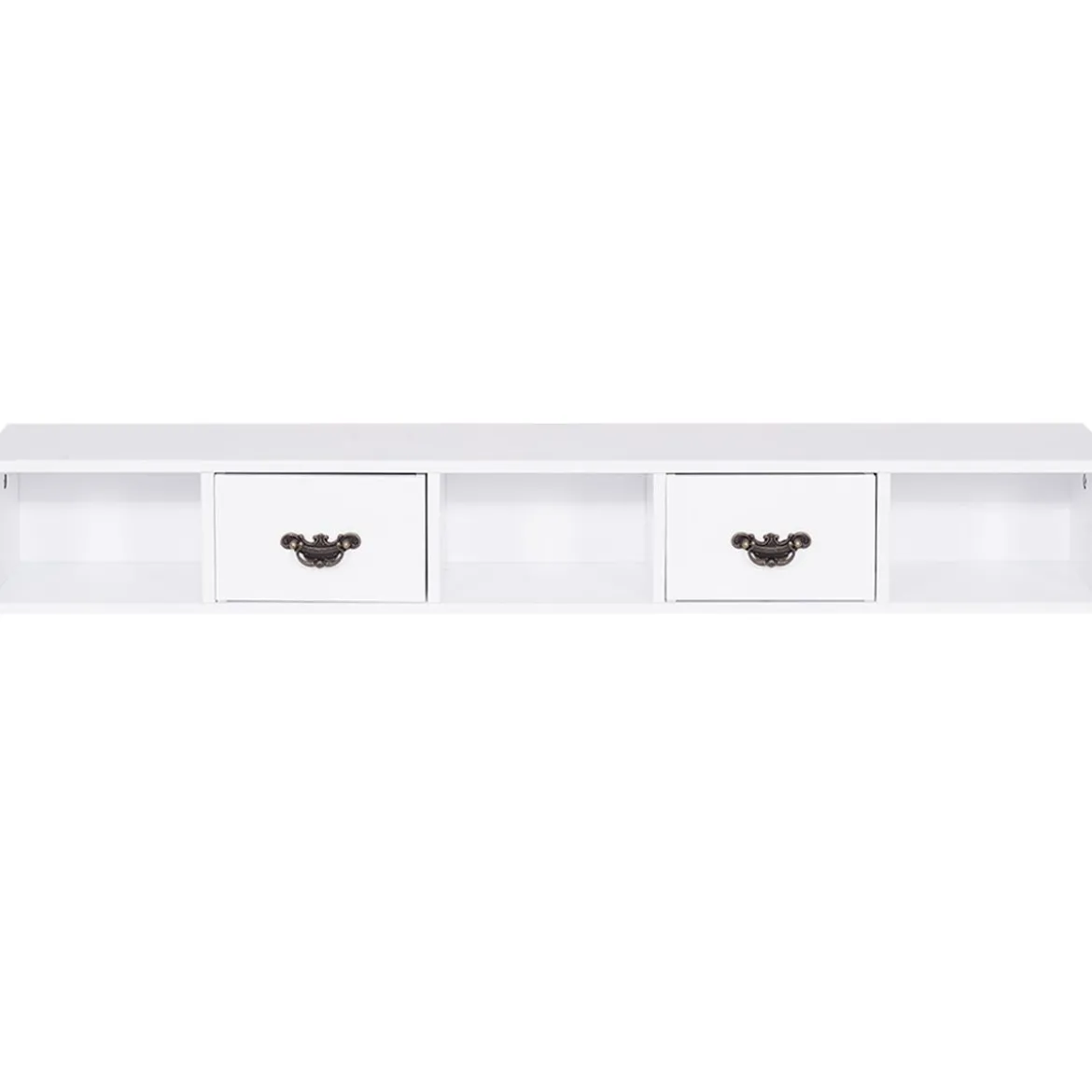 Schreibtisch mit 4 Schubladen 2-stöckiger Tisch Computertisch mit abnehmbarem Aufsatz 120 x 48 x 77 cm Weiß