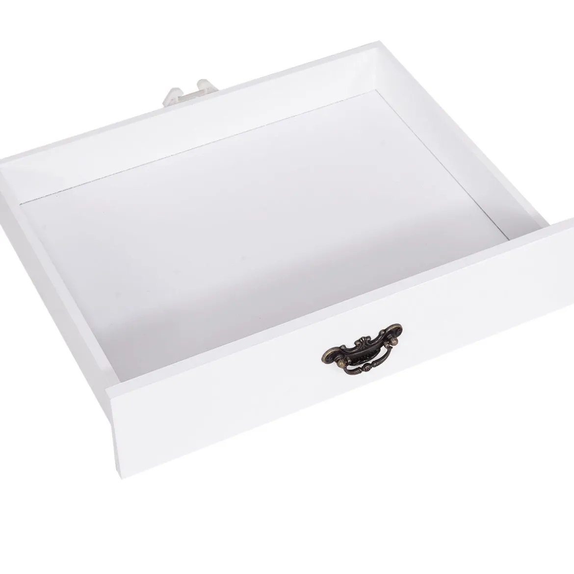 Schreibtisch mit 4 Schubladen 2-stöckiger Tisch Computertisch mit abnehmbarem Aufsatz 120 x 48 x 77 cm Weiß