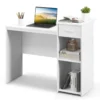 Schreibtisch mit Schublade und verstellbarem Regal Computertisch mit Kabelloch 110 x 50 x 82 cm Weiß