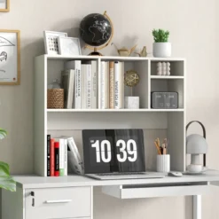 Schreibtischregal mit 4 Fächern Tischregal Schreibtisch Aufsatzregal Bücherregal 94 x 25 x 73 cm