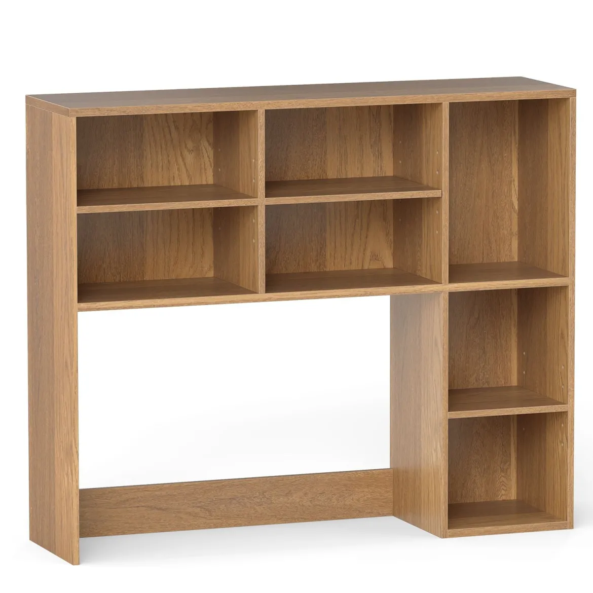 Schreibtischregal Tischregal mit 7 Fächern Schreibtisch Aufsatzregal für Monitore bis zu 27"94 x 25 x 79 cm Natur