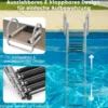 4-Schritt Pontonboot Leiter mit Gebogenen Handläufen & Rutschfesten Stufen 40,5 x 36 x 32,5 cm