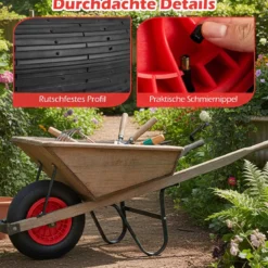 Schubkarrenrad 4.80/4.00-8 Ø 400 mm Vollgummi Sackkarrenrad bis 250 kg belastbar Schwarz