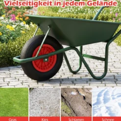 Schubkarrenrad 4.80/4.00-8 Ø 400 mm Vollgummi Sackkarrenrad bis 250 kg belastbar Schwarz