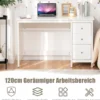 Schubladen-Computertisch Schreibtisch für Zuhause und Büro mit Schubladen 120 x 50 x 75 cm Weiß