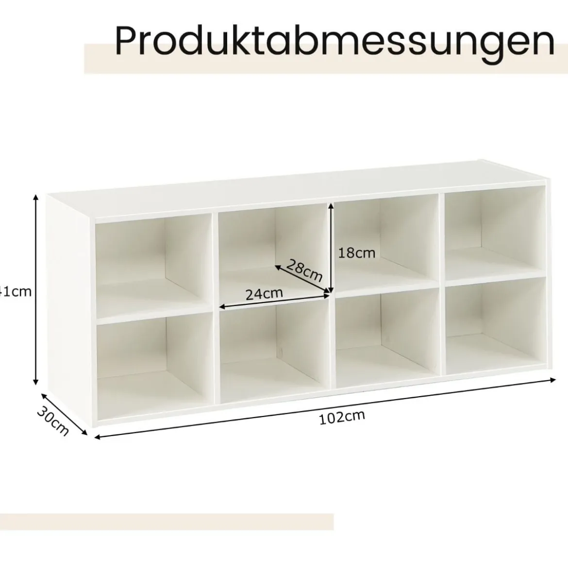 Schuhbank mit Sitzfläche Schuhregal aus Holz 230 kg Belastbar 102 x 30 x 41 cm Weiß Bücherschrank