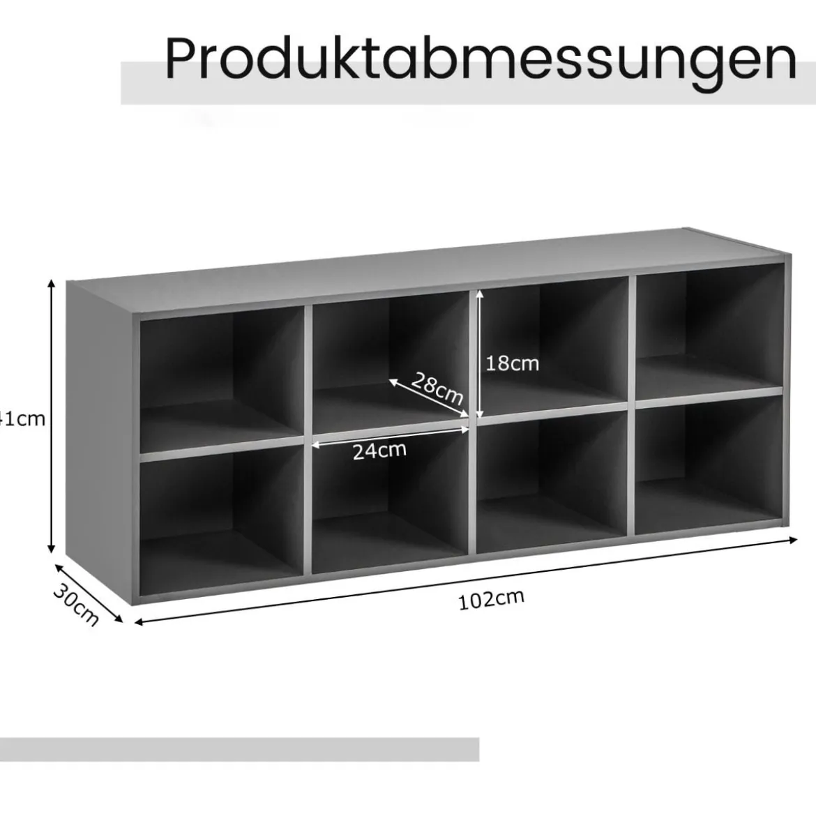 Schuhbank mit Sitzfläche Schuhregal aus Holz 230 kg Belastbar Bücherschrank 102 x 30 x 41 cm Grau
