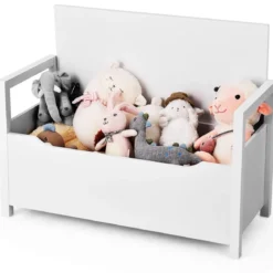 Schuhbank Schuhaufbewahrung Sitzbank mit gepolstertem Sitz Mehrzweck-Box 86 x 38 x 49 cm Weiß