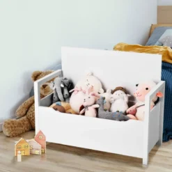Schuhbank Schuhaufbewahrung Sitzbank mit gepolstertem Sitz Mehrzweck-Box 86 x 38 x 49 cm Weiß