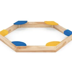 Sechseckiger Sandkasten aus Holz offener Sandkisten mit Pflanzkasten-Kombination 140 x 122 x 14 cm