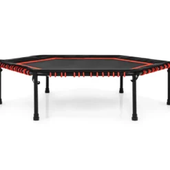 Sechseckiges 126 cm Fitness-Trampolin Fitness Trampolin Kindertrampolin Jumping-Workout Rot