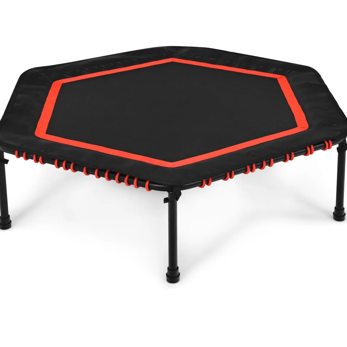 Sechseckiges 126 cm Fitness-Trampolin Fitness Trampolin Kindertrampolin Jumping-Workout Rot