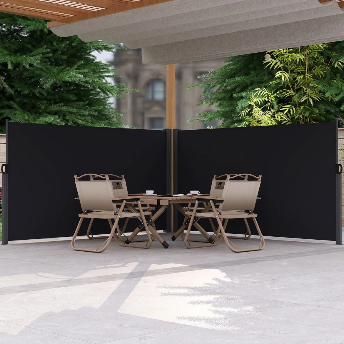 Seitenmarkise 300 x 18 x 160 cm Garten Sichtschutz Ausziehbar aus Aluminium Sonnenschutz Windschutz für Balkon