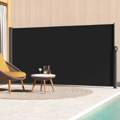 Seitenmarkise 300 x 18 x 160 cm Garten Sichtschutz Ausziehbar aus Aluminium Sonnenschutz Windschutz für Balkon