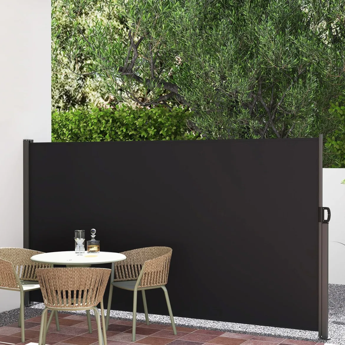 Seitenmarkise 300 x 18 x 160 cm Garten Sichtschutz Ausziehbar aus Aluminium Sonnenschutz Windschutz für Balkon