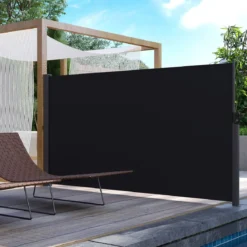 Seitenmarkise 300 x 18 x 160 cm Garten Sichtschutz Ausziehbar aus Aluminium Sonnenschutz Windschutz für Balkon