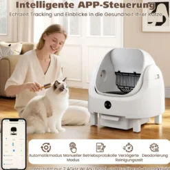 Selbstreinigende Katzentoilette mit App-Steuerung & Geruchskontrolle & Sensorsicherheit & Müllbeutel