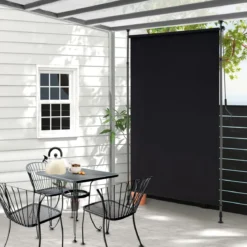 Senkrechtmarkise Außen Vertikalmarkise 200 x 220-310 cm Höhenverstellbar & Ausziehbar Balkon Markise Schwarz