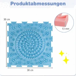 Sensorikmatte zum Stecken Orthopädische Spielmatte aus Wasserfeste Material 30 x 30 cm Macaron Bunt