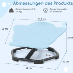 Sensorischer Drehstuhl Kinder 360° Kinderdrehstuhl Karussell Autismus Kinderstuhl Blau Elefant