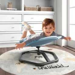 Sensorischer Drehstuhl Kinder 360° Kinderdrehstuhl Karussell Autismus Kinderstuhl Blau Elefant