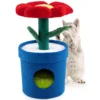 Süßer Katzenbaum mit Katzenhöhle Kätzchenturm mit gepolstertem Blumen-Aussichtspunkt Rot