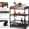 Servierwagen 3 Ablagen Küchenwagen Haushaltswagen mit Universalrädern Braun 78 x 46 x 82,5 cm