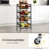 Servierwagen mit Rollen Gemüseregal mit ausziehbaren Körben für Küche Esszimmer 42 x 31 x 89 cm