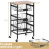 Servierwagen mit Rollen Gemüseregal mit ausziehbaren Körben Rollwagen mit 4 Etagen 42 x 31 x 74 cm