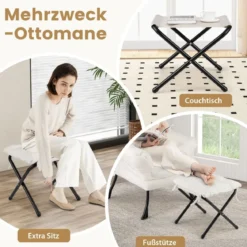 Sessel mit Armlehnen & Seitentasche & Fußstütze & Hocker Relaxsessel Loungesessel Fernsehsessel