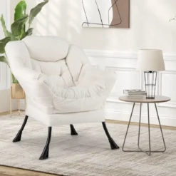 Sessel mit Armlehnen & Seitentasche & Fußstütze & Hocker Relaxsessel Loungesessel Fernsehsessel