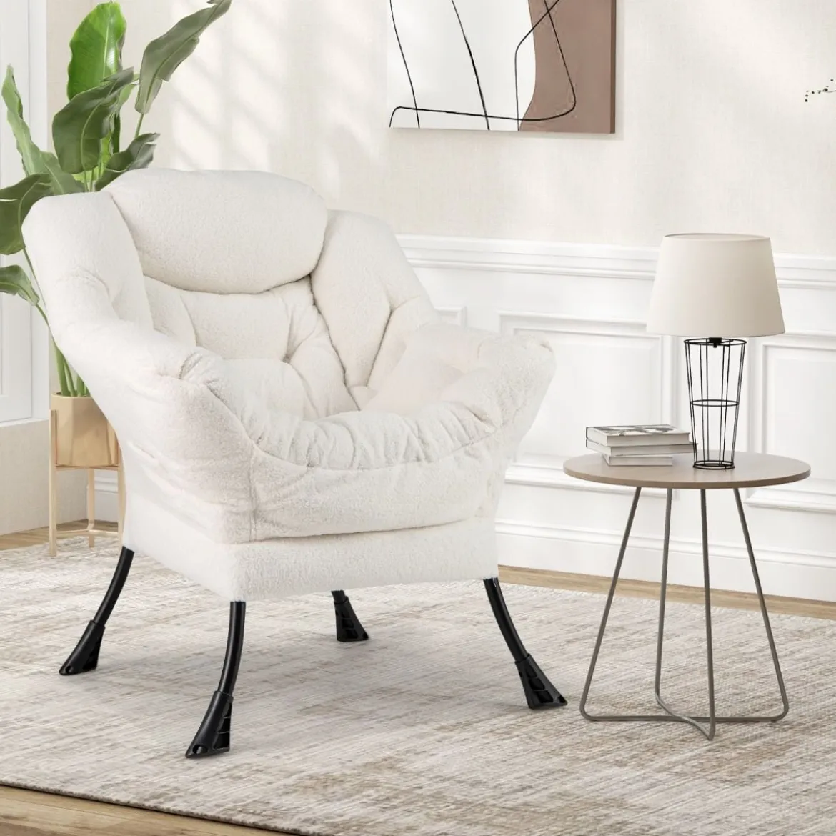 Sessel mit Armlehnen & Seitentasche & Fußstütze & Hocker Relaxsessel Loungesessel Fernsehsessel