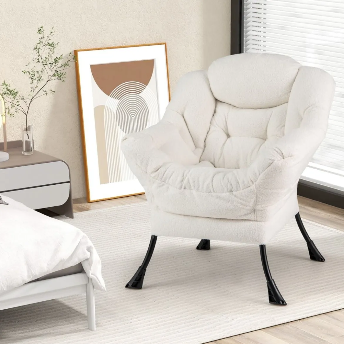 Sessel mit Armlehnen & Seitentasche & Fußstütze & Hocker Relaxsessel Loungesessel Fernsehsessel