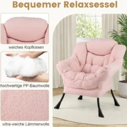Sessel mit Armlehnen & Seitentasche & Fußstütze & Hocker Relaxsessel Loungesessel Fernsehsessel