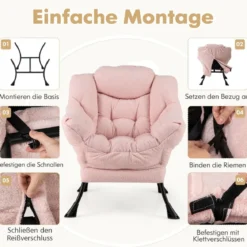 Sessel mit Armlehnen & Seitentasche & Fußstütze & Hocker Relaxsessel Loungesessel Fernsehsessel
