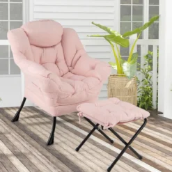 Sessel mit Armlehnen & Seitentasche & Fußstütze & Hocker Relaxsessel Loungesessel Fernsehsessel