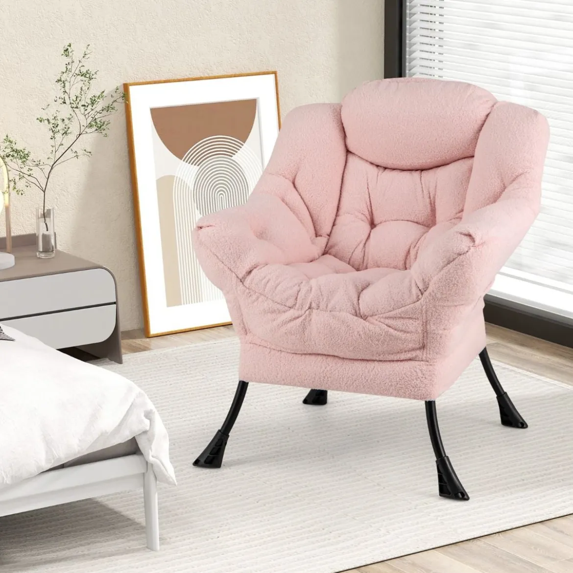 Sessel mit Armlehnen & Seitentasche & Fußstütze & Hocker Relaxsessel Loungesessel Fernsehsessel