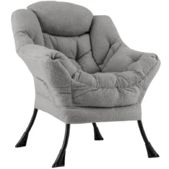 Sessel mit Armlehnen & Seitentasche & Fußstütze & Hocker Relaxsessel Loungesessel Fernsehsessel