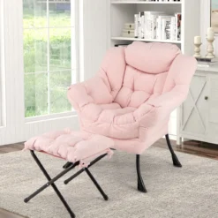 Sessel mit Armlehnen & Seitentasche & Fußstütze & Hocker Relaxsessel Loungesessel Fernsehsessel