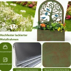 Set aus 2 dekorativen Hochbeeten für den Garten Wand-Pflanzkästen 40 x 17 x 60 cm Rost