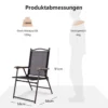 Set aus 2 Klappstühlen für die Terrasse klappbare Gartenstühle Schwarz