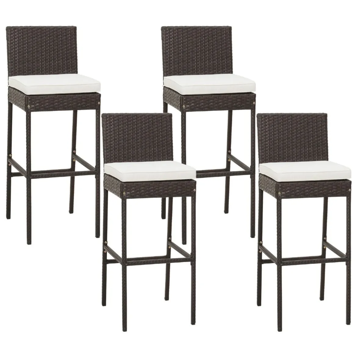 Set mit 4 Wicker Barhockern für die Terrasse 40 x 50 x 108 cm